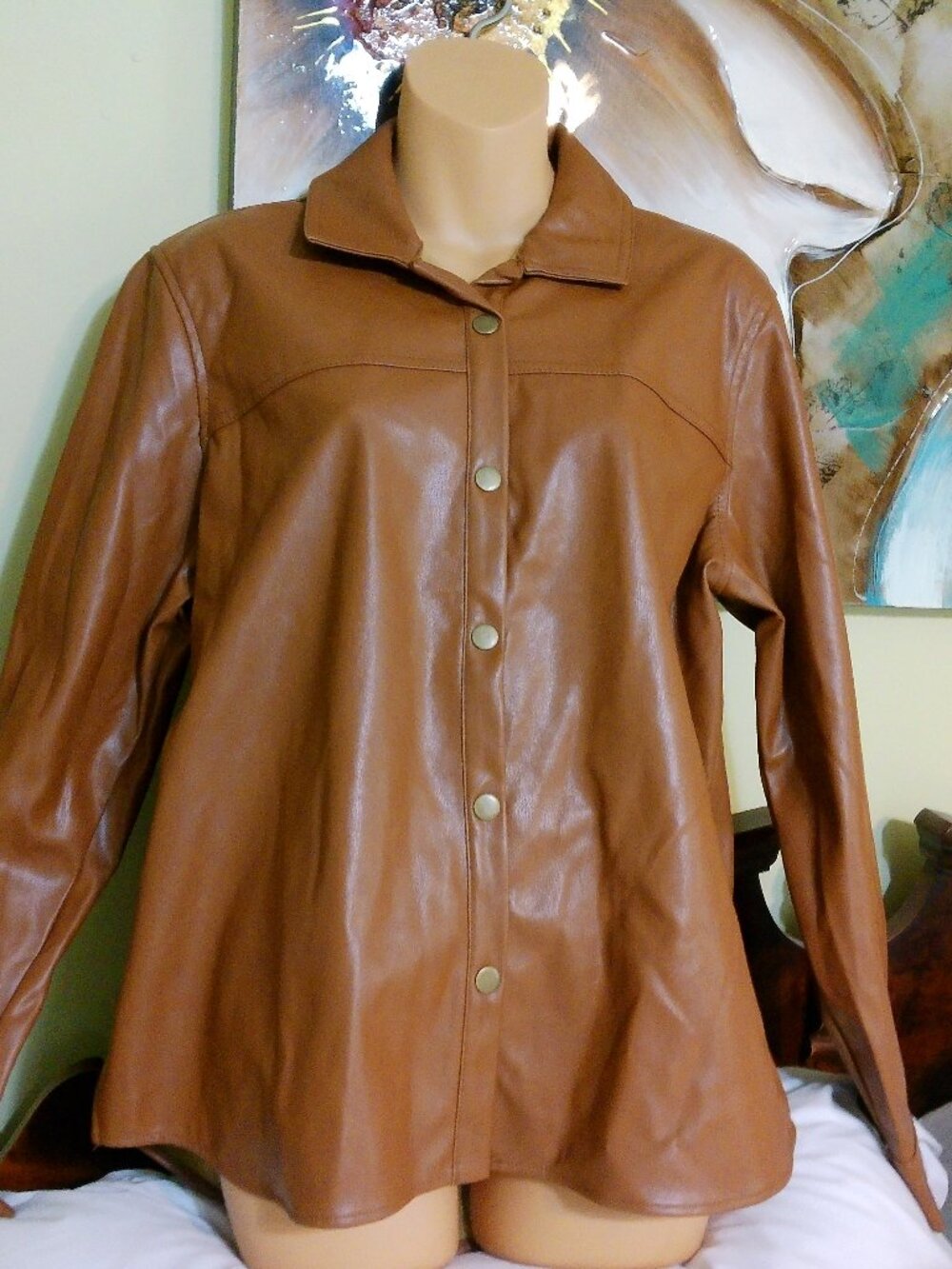 MUDPIE JACKET FAUX LEATHER SIZE MED GOOD CONDITION